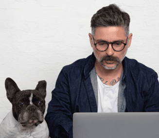 Male Charles River professional in a home office